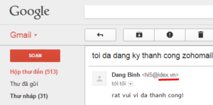 Tôi đã đăng ký cho doanh nghiệp mình Email Riêng