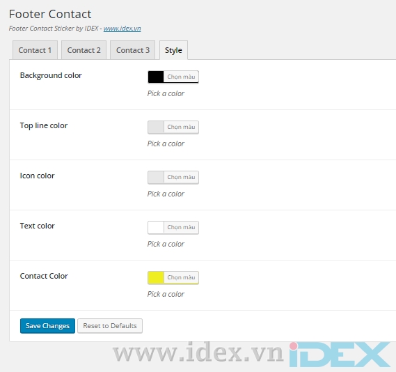Footer contact sticky